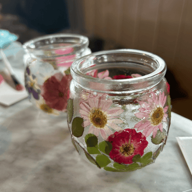pressed flower lanterns Wellness workshop notts