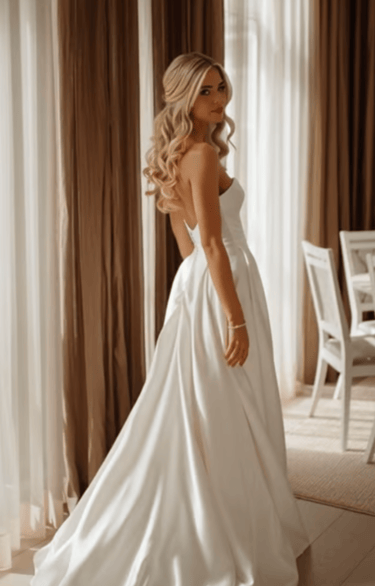Romantic bridal hairstyle paired with soft glam makeup and luminous skin. Timeless wedding beauty