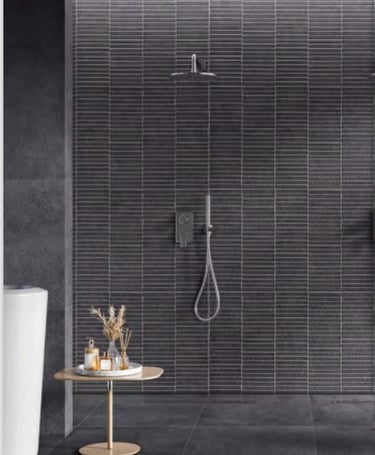 Sleek modern bathroom with Urban Concrete Cool Decor