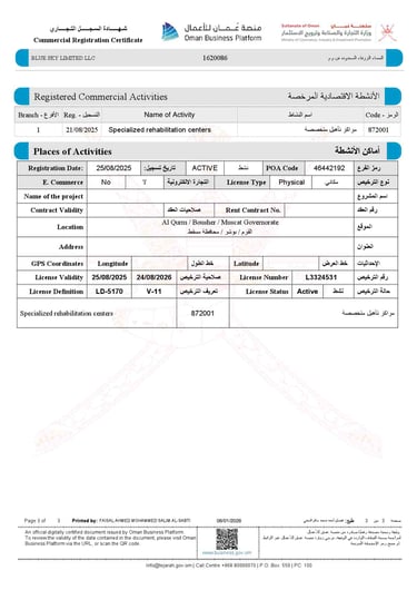 Blue Sky Rehabilitation Center | مرکز السماء الزرقاء للتأهیل