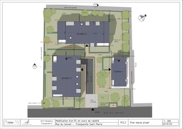 Vue architecturale de la Résidence Santini illustrant les choix de conception et l’intégration du pr