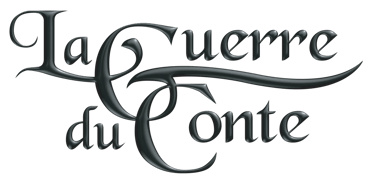 Logo noir Illustration quatre cloches - Saga fantasy jeunesse - La Guerre du Conte - Max Thareau