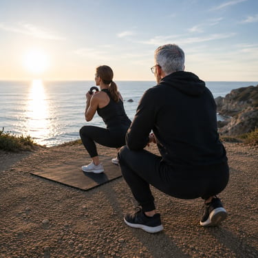 Coaching sportif outdoor à Sarzeau avec adulte de 40 ans et plus