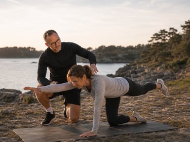 Séance de coaching au bord de l'eau