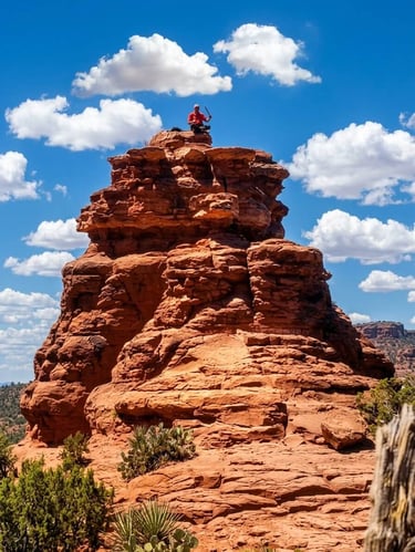 We both watched in awe as Robert balanced cross-legged atop Warrior Rock and played his flute