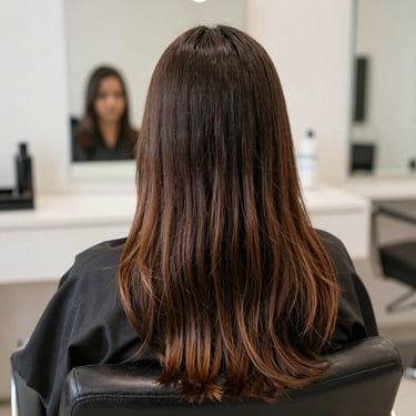 Premium hair care products in elegant gold and black packaging on a marble surface, luxury aesthetic.