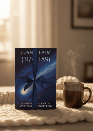 Sci-Fi Word Search, Relaxing Puzzle Story, Mindfulness Activity Book, Space Themed Puzzles, Anxiety 