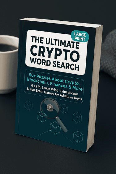 Cryptocurrency Word Search Adult, Bitcoin Puzzle Book for Men, Crypto Educational Activity Book, Blo