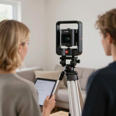 Close-up of hands sketching a building design with pencil and ruler.
