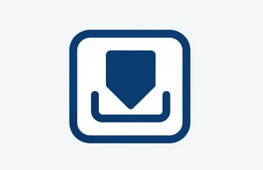 A clean, modern icon representing a secure download, using #415A77 and #0D1B2A, isolated on a light background.