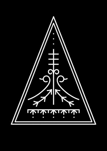 Handpoke tattoo bali | Dotlinetattu traditional tattoo studio | Geometric Tribal Fusion logo