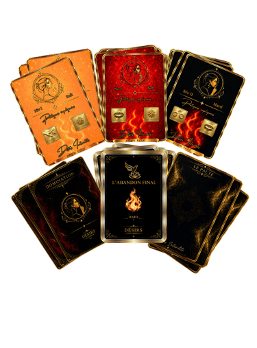 Toutes les cartes du jeu de couple pimenté et sur-mesure, un cadeau premium idéal pour briser la routine au lit.