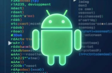 A conceptual image of glowing code lines representing robust Android development. The aesthetic is clean and innovative, incorporating #3D6B58 and #1A2B3B tones.