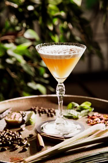 signature cocktail at stolen moon cocktail bar paris