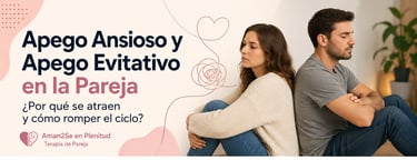 Pareja sentada espalda contra espalda que ilustra los estilos de apego ansioso y evitativo en las re