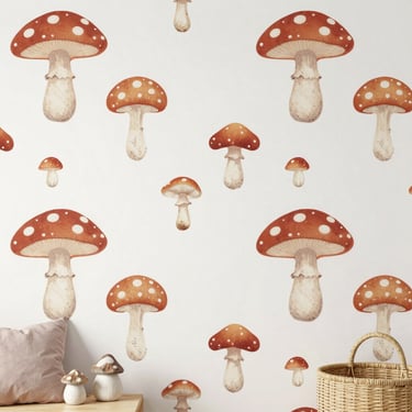 A cozy nursery corner with pastel clouds and star decals glowing softly on the walls.