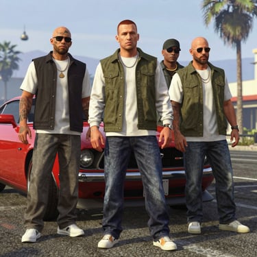 A sleek, modern banner featuring the Pokas Ideia Store logo with GTA RP themed graphics and vibrant colors.