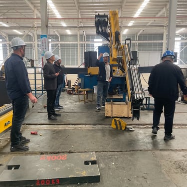 Crane buyer from Australia came to our factory to check the goods.
