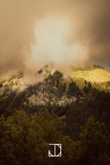 photo paysage montagne nuage forêt