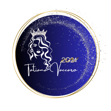 official 2024 logo for Tatiana Vaccaro  blue and sparkles