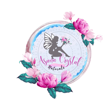 Natural Skincare line Asana Crystal pastel floral logo design 