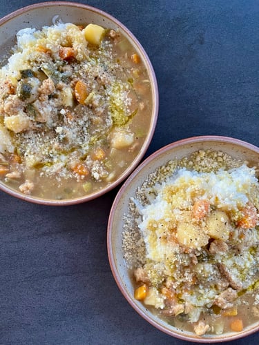 Blanquette végétale, riz, parmesan végétal Ô Miracle traiteur Végétarien Végétal Végan