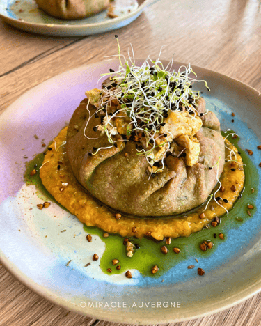 Tarte rustique à L'aubergine lentille corail Ô Miracle Traiteur végétal végétarien