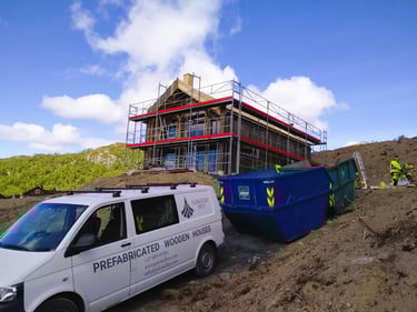 Wooden house construction