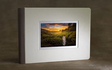 album photo robuste en cuir avec fenêtre