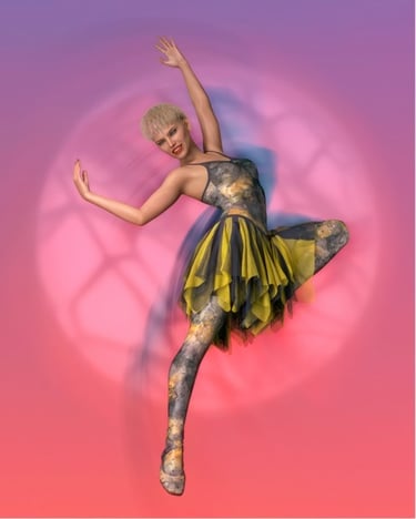 Leaping ballerina, from a series by UK digital artist Philip Preston.