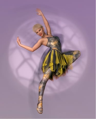 Leaping ballerina, from a series by UK digital artist Philip Preston.