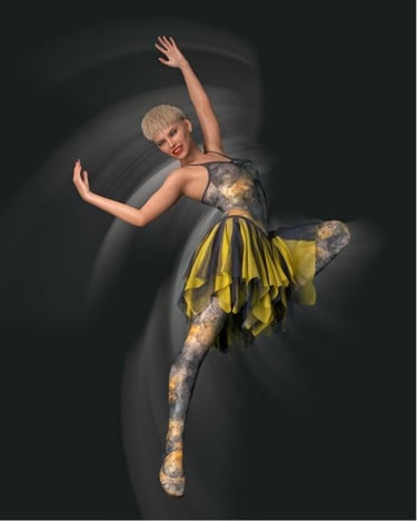 Leaping ballerina, from a series by UK digital artist Philip Preston.
