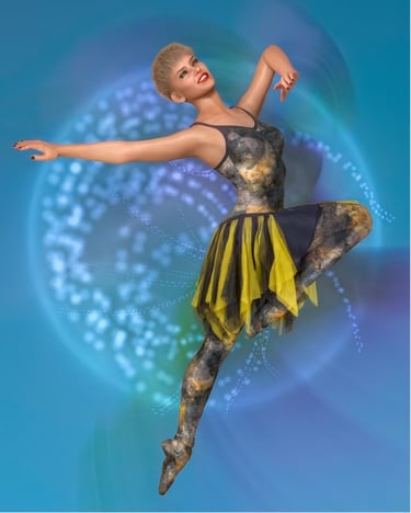 Leaping ballerina, from a series by UK digital artist Philip Preston.
