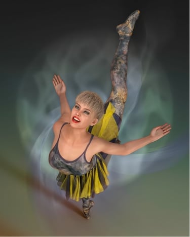 Leaping ballerina, from a series by UK digital artist Philip Preston.