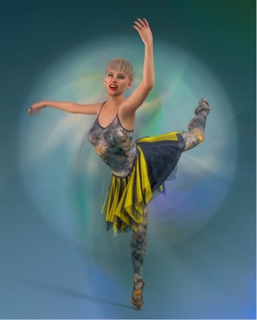Leaping ballerina, from a series by UK digital artist Philip Preston.