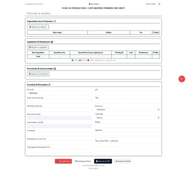 Fiche de production automatisée pour conserveries artisanales et transformateurs alimentaires