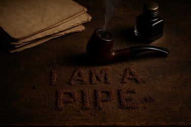 A pipe on a desk I am a pipe