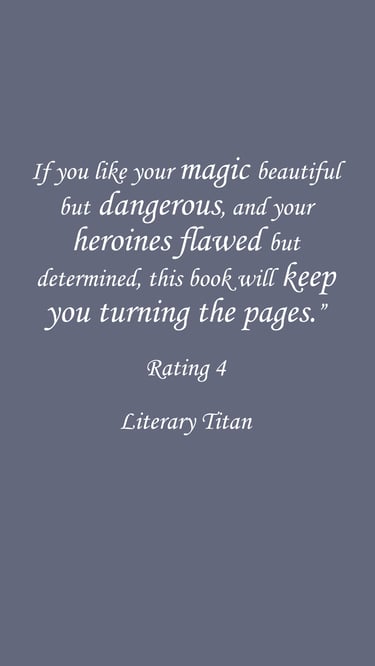 literary titan review quote on grey background