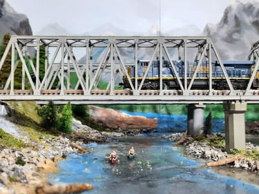 A CSX train crosses the Trudeau River