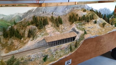 Snow shed near Rocky Creek.