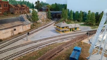 Beena station. The mainline to Calgary on the left, and to Missoula on the right.