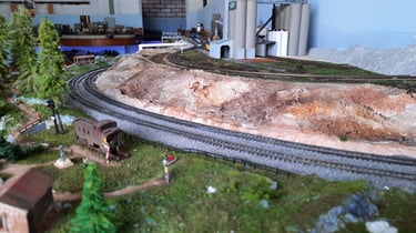 The cement plant at Kerr's Plain with the Golden Spike park in the foreground.