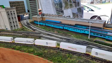 Passenger car service facility in Seattle, with the mainline junction in the foreground.