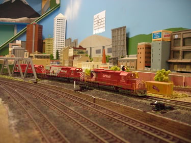 A CP train running into 12th Street yard. Blackfoot city in the background