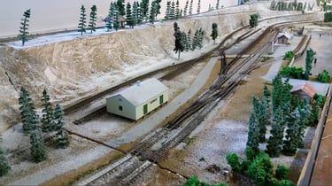 Dog River station being changed to a snow scene on Moose Jaw