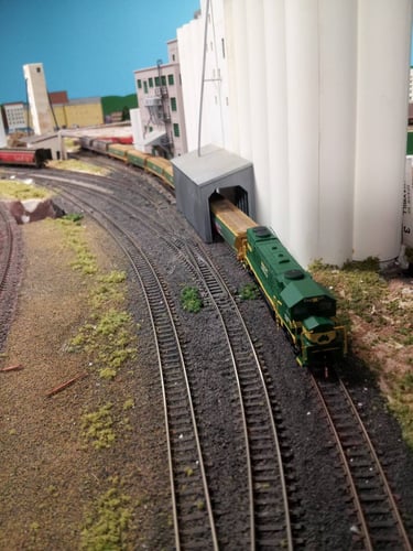A wheat train loading at Banks