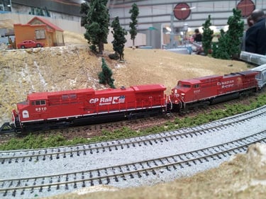 CP locos sitting on the headshunt on Moose Jaw