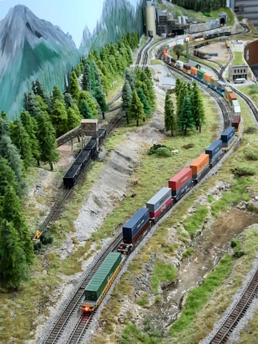 An intermodal train runs through Parker