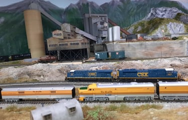 A train meet near Sparwood mine