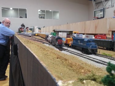 An autorack train heads out of the Moose Jaw main yard